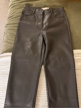 Wilfred Black Faux Leather Straight-Leg Jeans